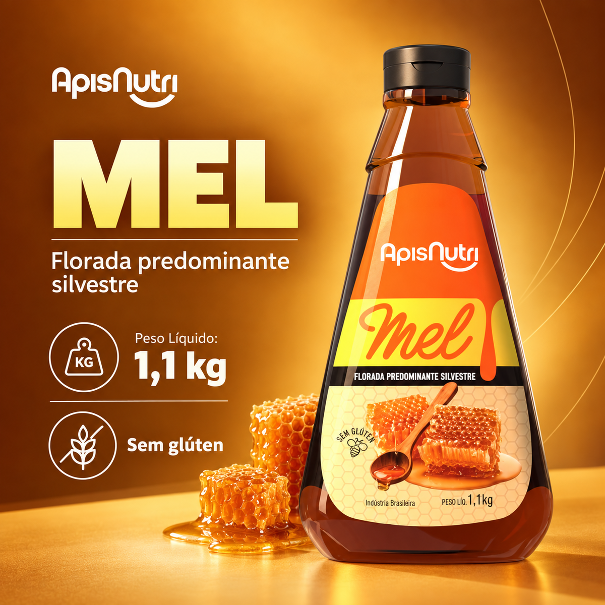 Mel Silvestre Bisnaga 1,1kg - ApisNutri